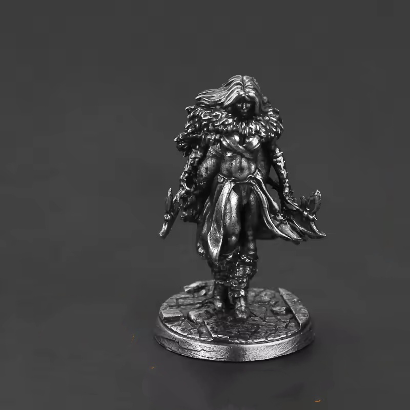 Board Game Vikings - White Brass Viking Warrior Miniature Model