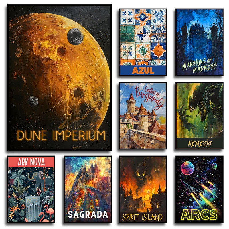 Board Game Dune - Board Game Arcs/Dune Imperium/Sagrada Poster Scifi