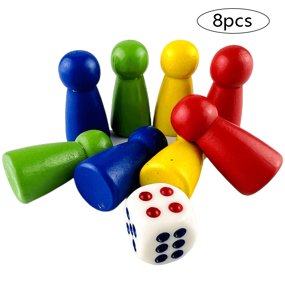 Board Game Dixit - 8pcs Pawn/ Chess with 1 Dice