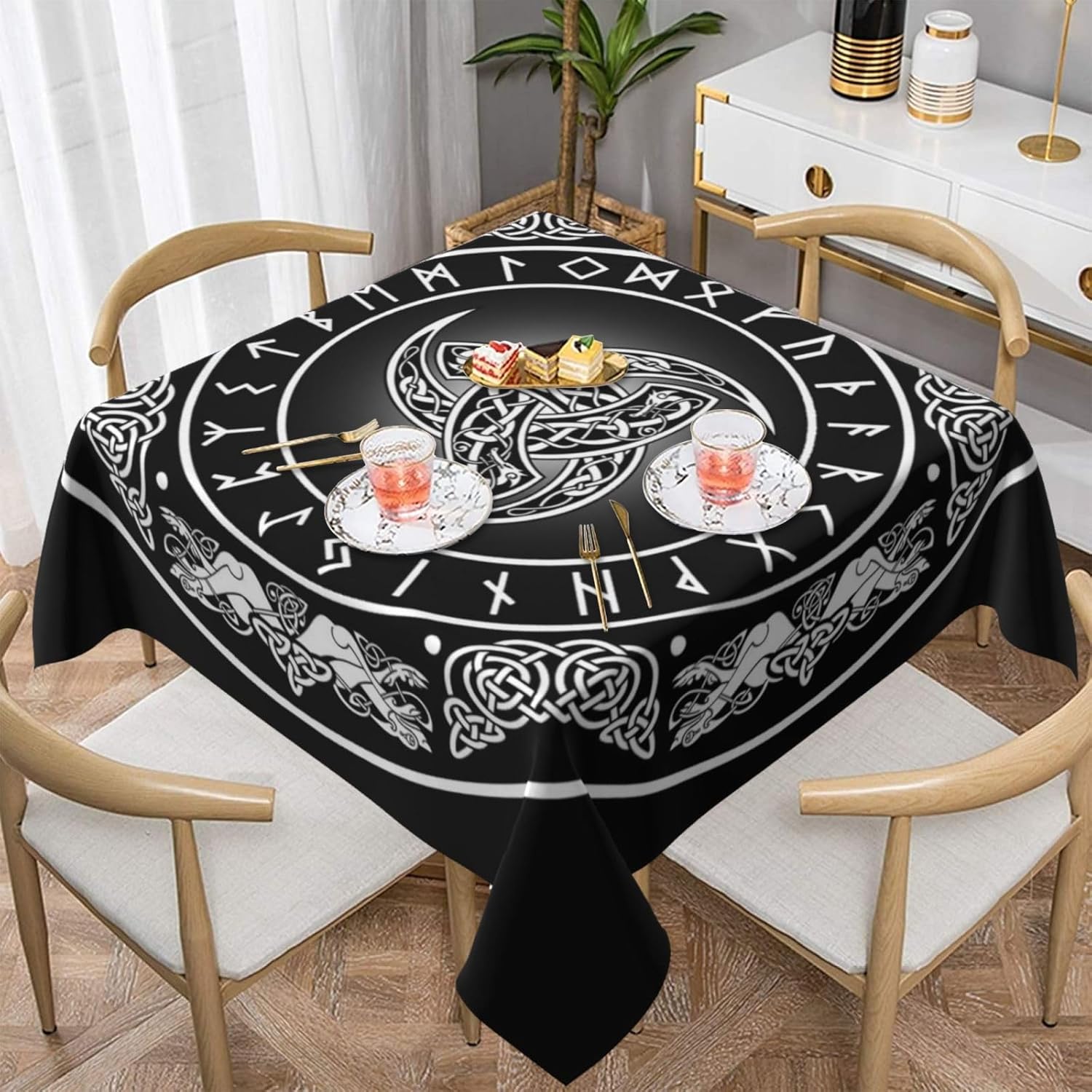 Board Game Vikings - Viking Style Rectangle Tablecloth Kitchen Dining