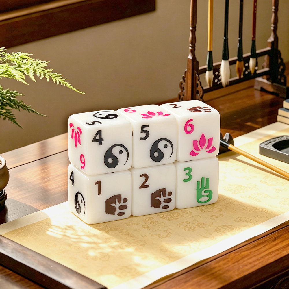 6pcs Zen-Themed Polyhedral Dic - Board Game Zen ulasan dan harga